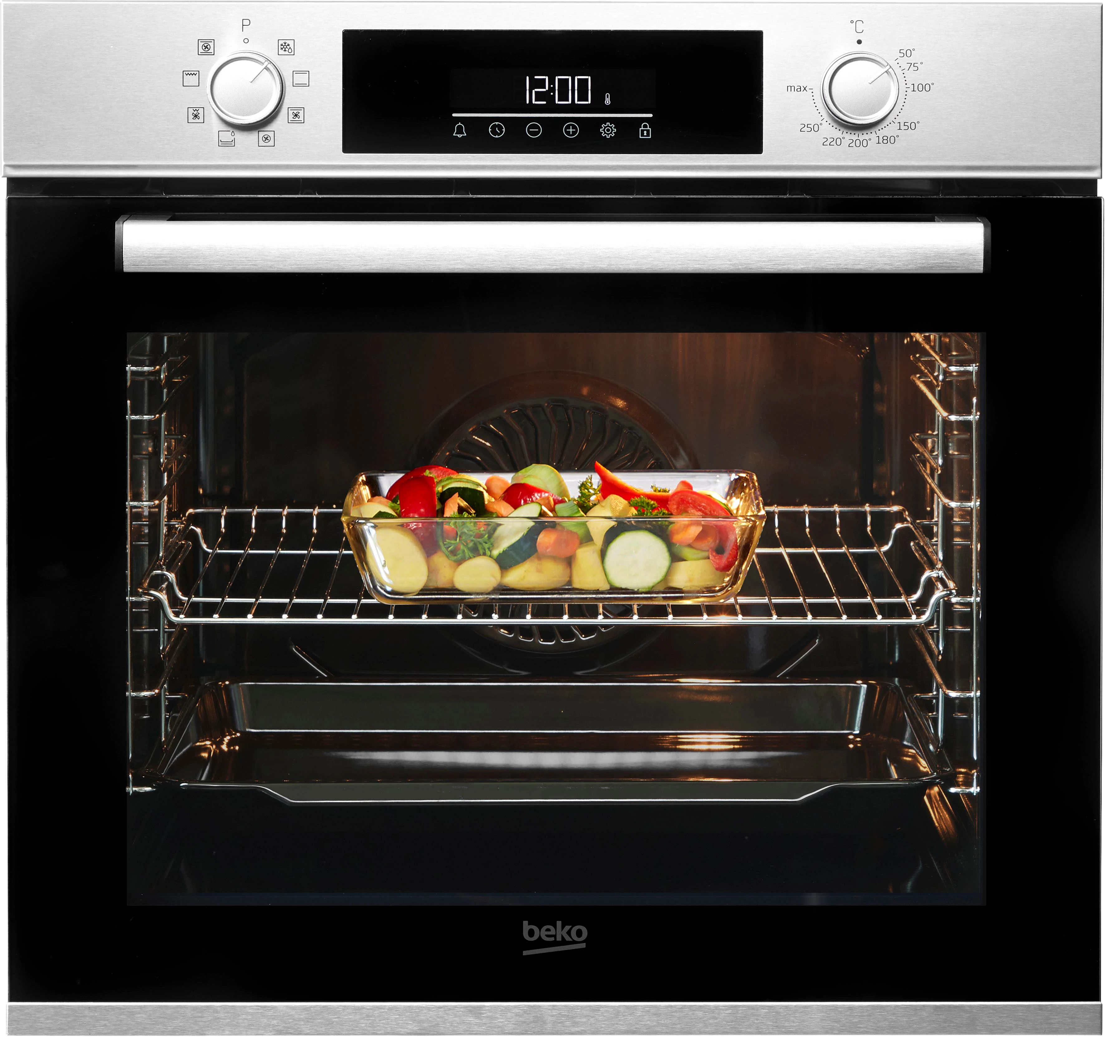 BEKO Backofen-Set BBSM12320X, mit Teleskopauszug nachrüstbar