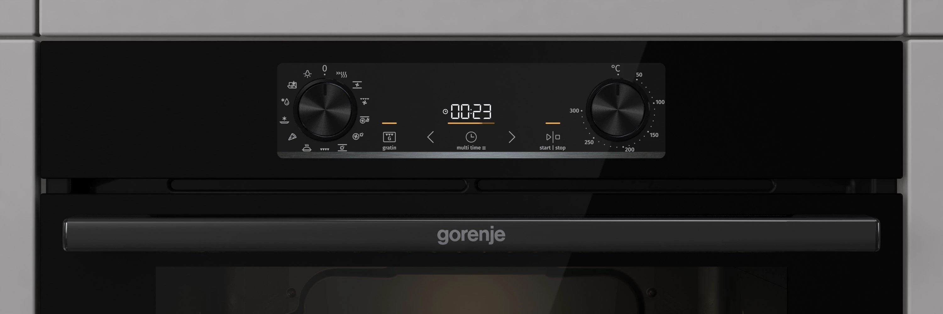 GORENJE Backofen-Set Black Pacific Basic Set, mit 1-fach-Teleskopauszug, Aqua Clean