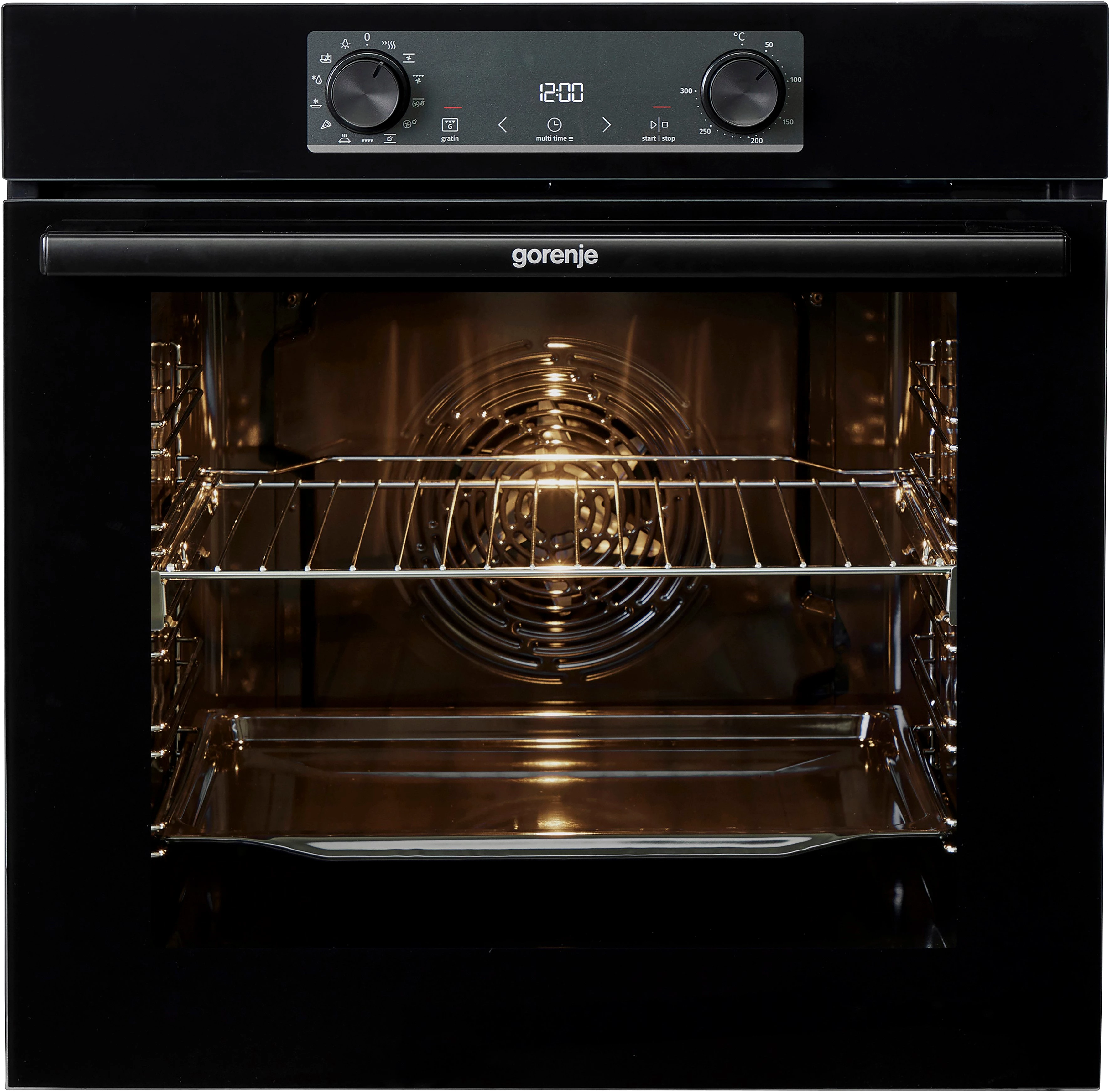 GORENJE Backofen-Set Black Pacific Basic Set, mit 1-fach-Teleskopauszug, Aqua Clean