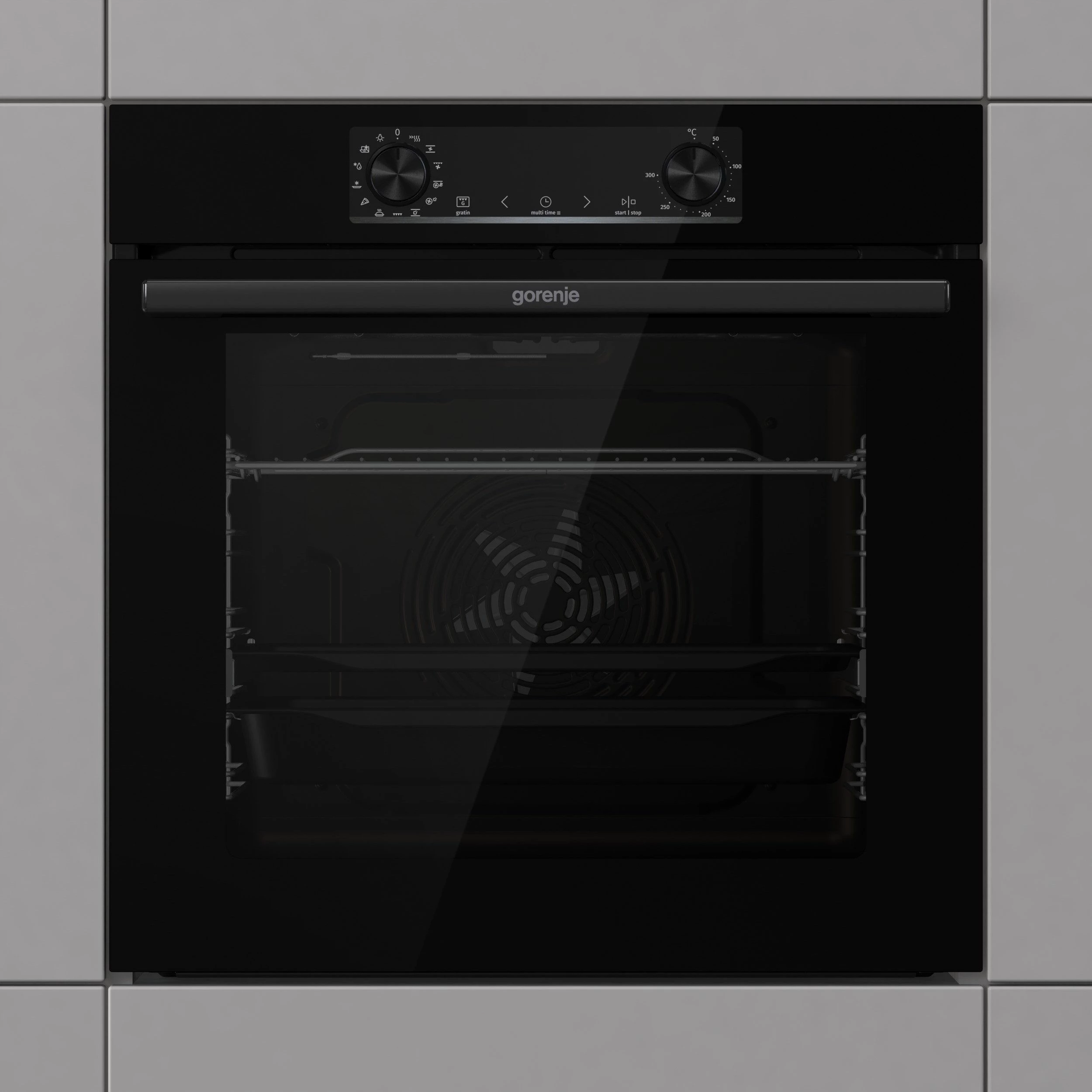 GORENJE Backofen-Set Black Pacific Basic Set, mit 1-fach-Teleskopauszug, Aqua Clean