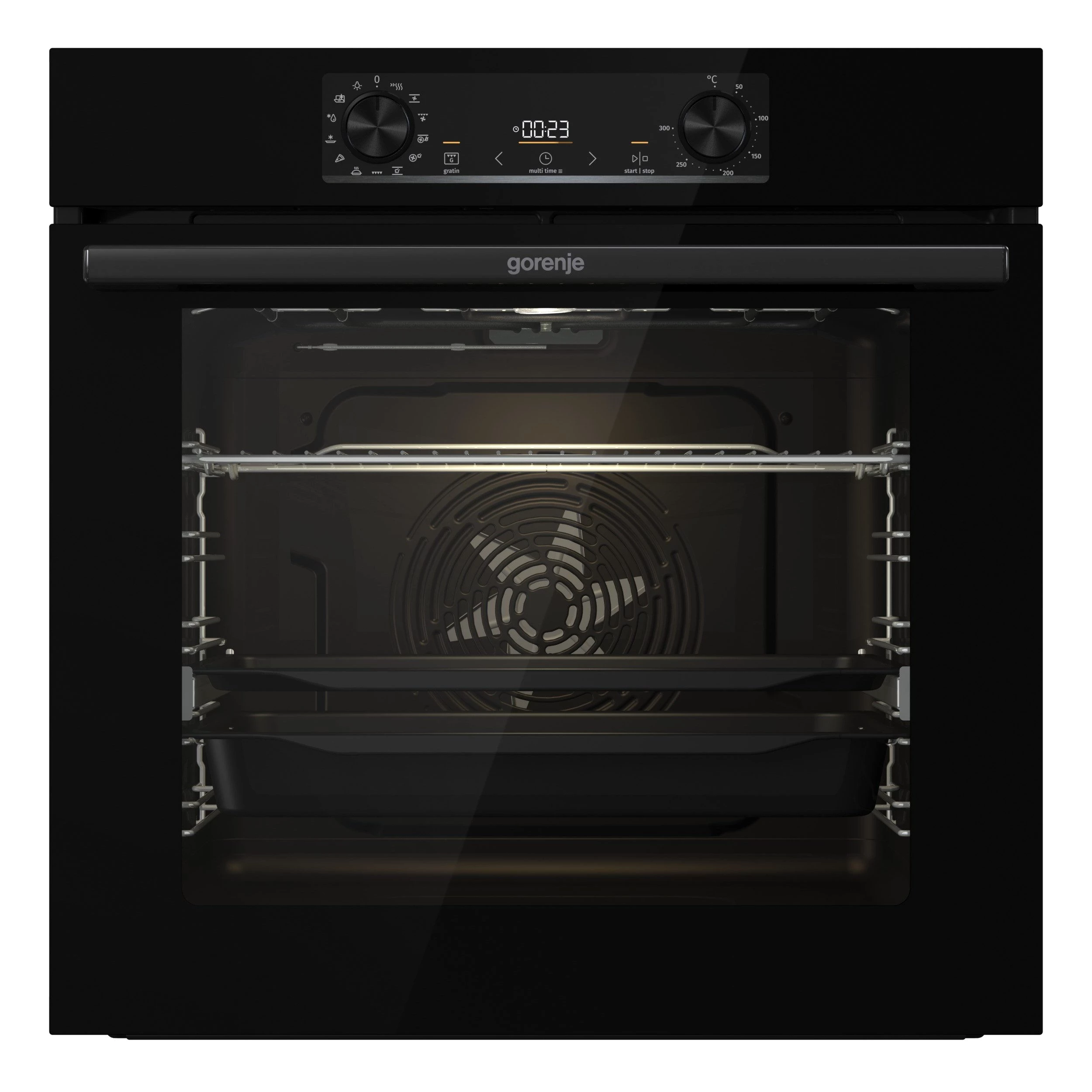 GORENJE Backofen-Set Black Pacific Basic Set, mit 1-fach-Teleskopauszug, Aqua Clean